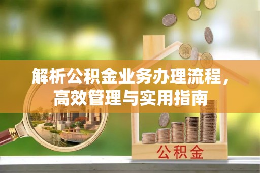 安平解析公积金业务办理流程，高效管理与实用指南